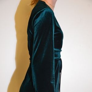 Zara Green Velvet Dress